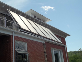 solar panels on the roof